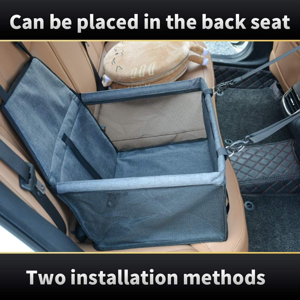 SWIHELP Dog Car Seat Upgrade Portable Pet Booster Car Seat with Clip-On Safety Leash and PVC Support Pipe, Anti-Collapse, Perfect for Small Pets : Pet Supplies