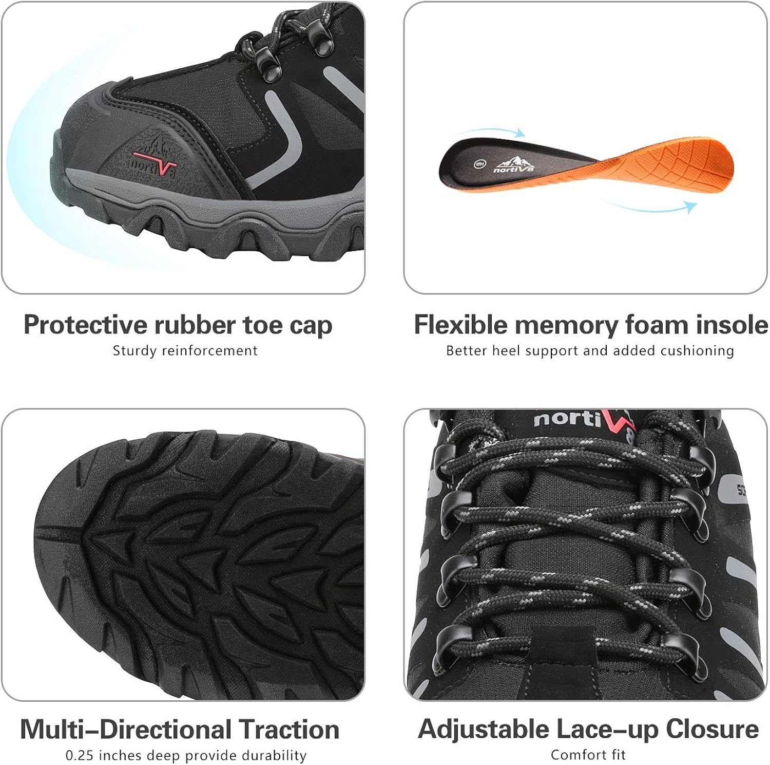  | NORTIV 8 Men's Low Top Waterproof Hiking Shoes Outdoor Lightweight Trekking Trails | Hiking Shoes