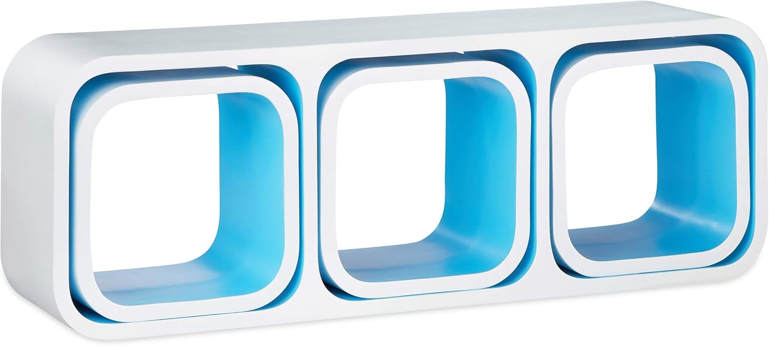 Relaxdays Cube Regal, 4er Set, Schwebend, Quadratisch, Modernes Design