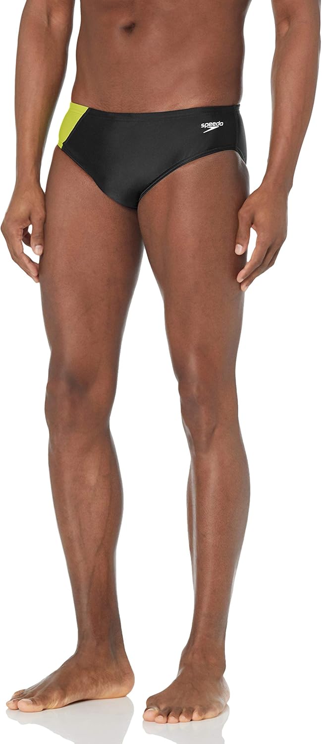 Speedo Men's Swimsuit Brief Powerflex Eco Revolve Splice Team Colors-Discontinued : Clothing