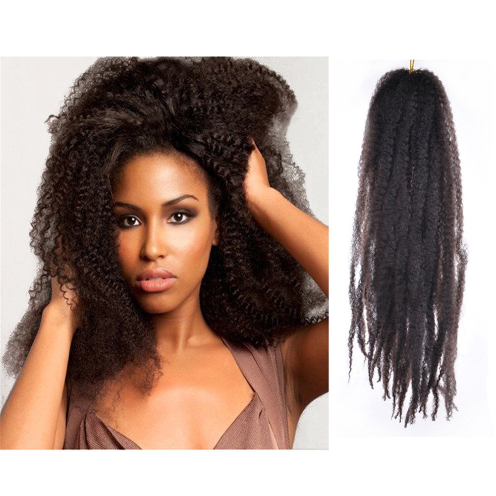 Remeehi Afro Kinky Marley Braids Hair Extensions 18 Synthetic