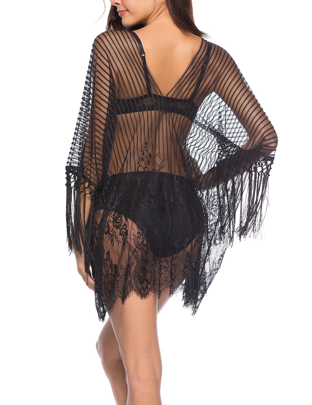 Shermie Women's SeeThrough Bathing Suit Cover Up VNeck Bikini