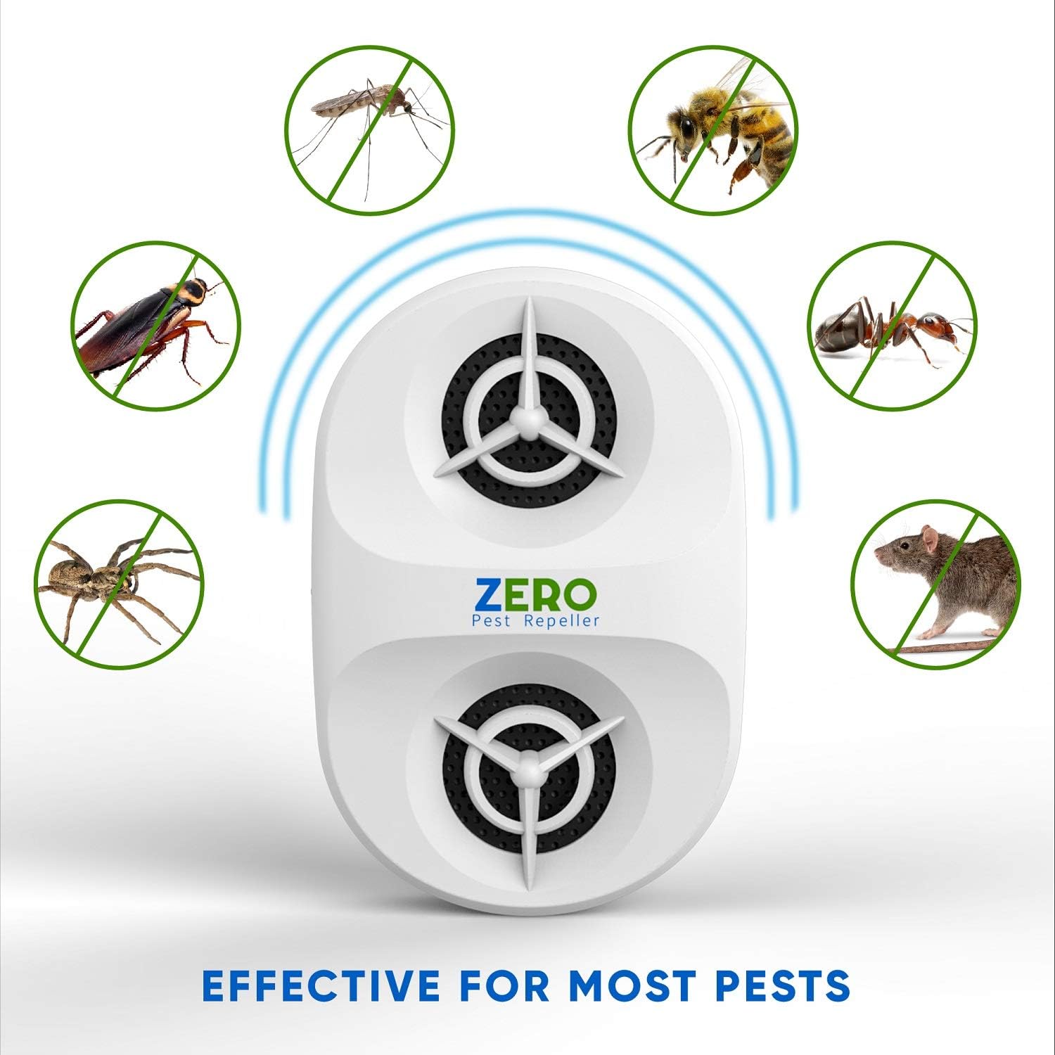 ZEROPEST Ultrasonic Pest Repeller Plug in Electronic Pest Defender Repellent Pest Control Reject Devices for Rat Mosquito Mice Spider Ant Roaches Bugs Flea Insect : Garden & Outdoor