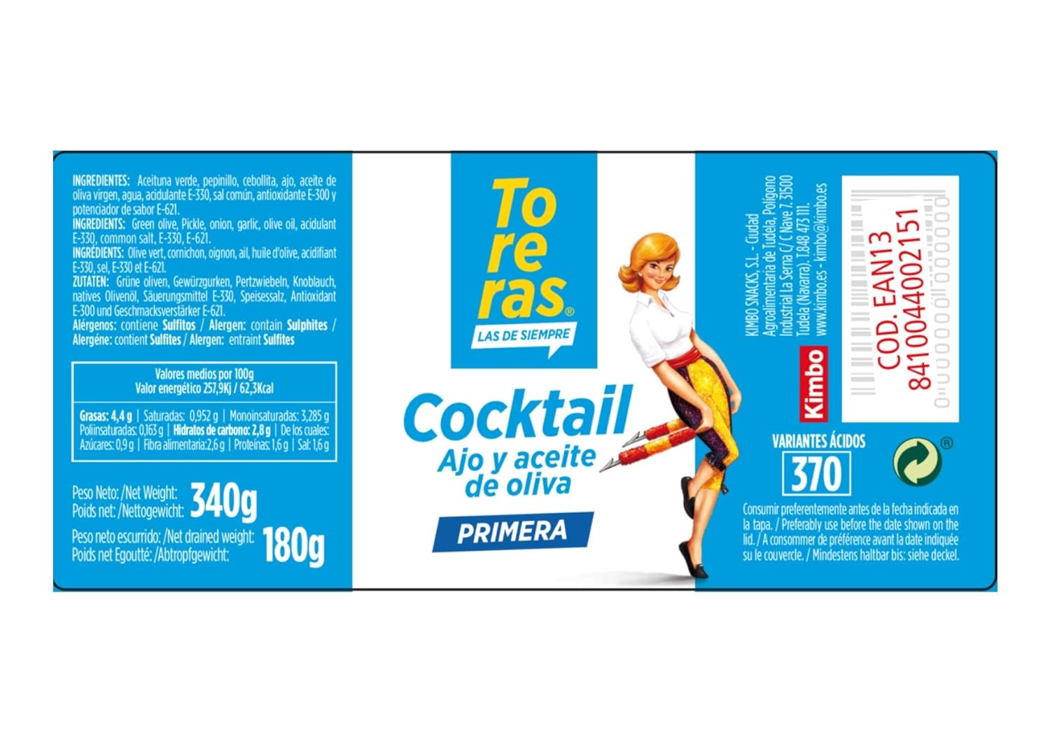 COCKTAIL AJO Y ACEITE DE OLIVA FRASCO, 340 GRS (PACK DE 12 ...