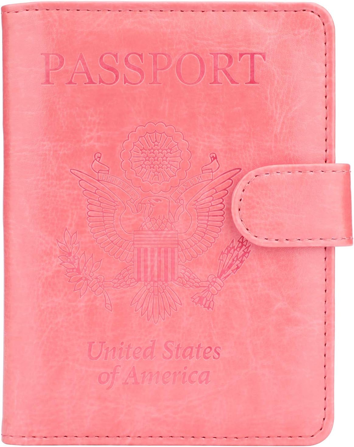 Leather Passport Holder Cover Case RFID Blocking Travel Wallet