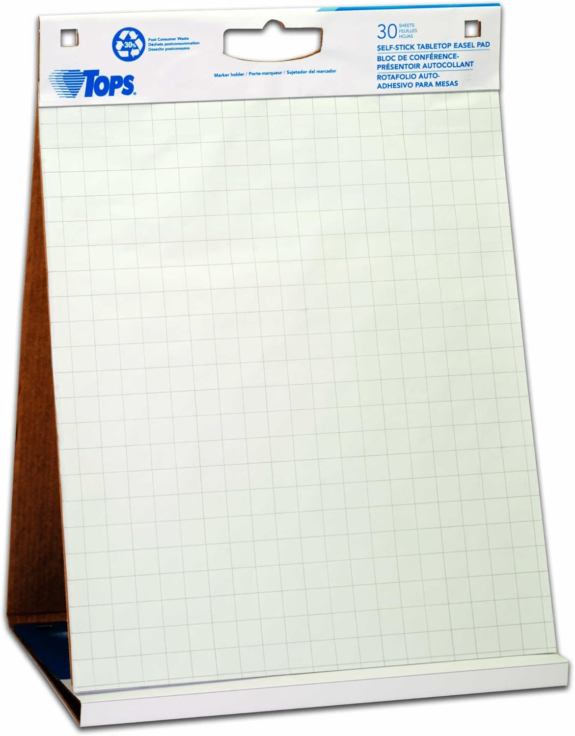 TOPS Easel Pad with Tabletop Easel, 30 Self Stick Sheets, White, 22 x 23 Inches (79250) : Office Products