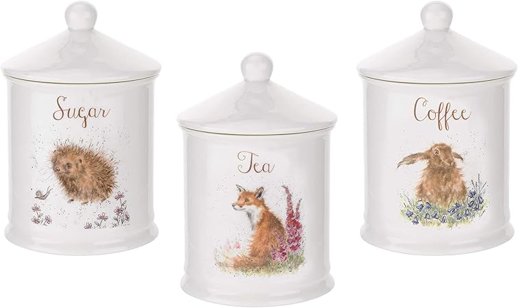 wrendale tea coffee sugar canisters