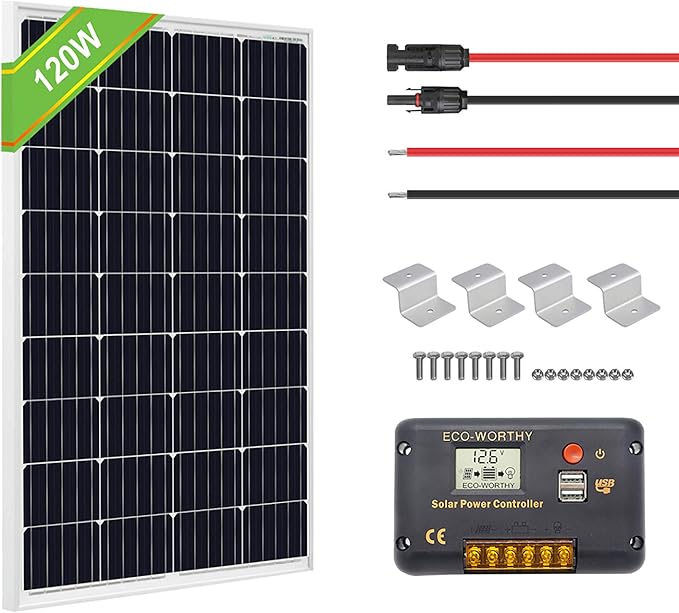 ECO-WORTHY 120W Monocrystalline Solar Panel ECO Worthy 120W Solar Panel