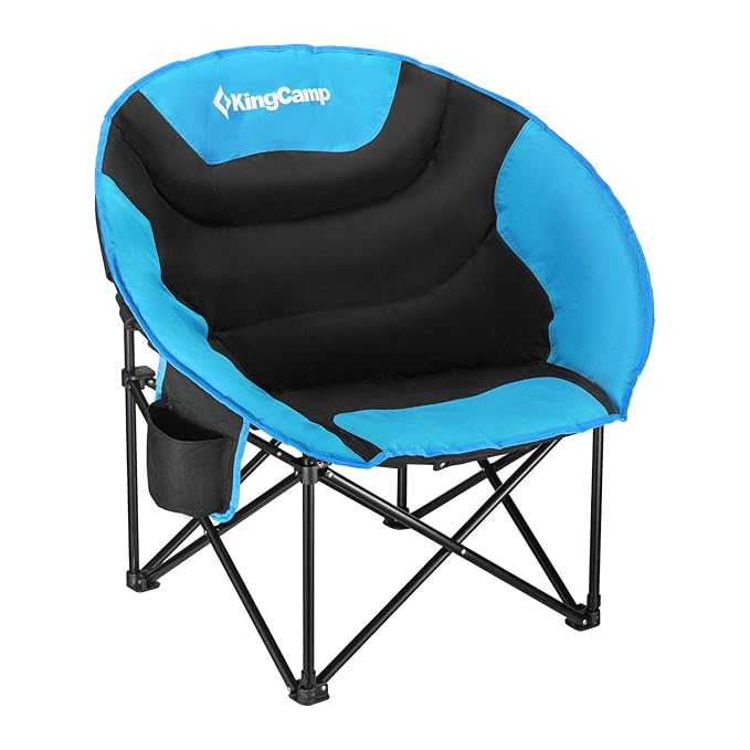 KingCamp Moon Chair Campingstuhl mit Rückentasche und Getränkehalter
