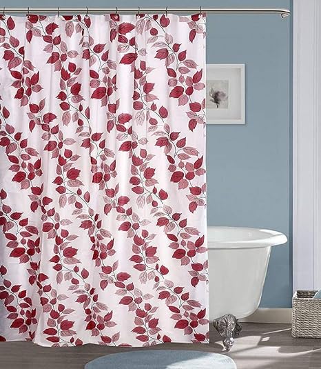 Buy Shavin Pvc Plastic Printed Shower 9ft Curtain Red 54 X 108