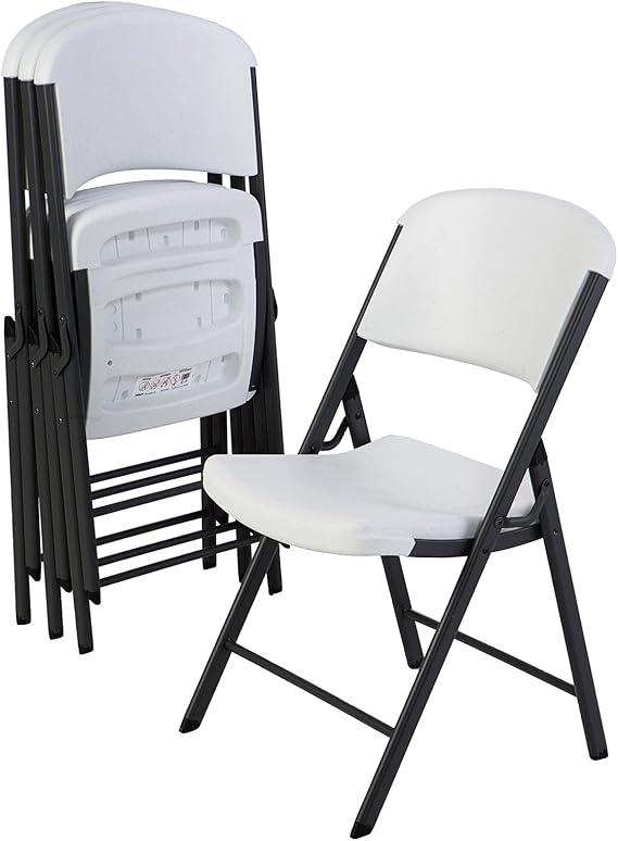 LIFETIME Silla Plegable con Asiento y Respaldo Moldeados, Granito