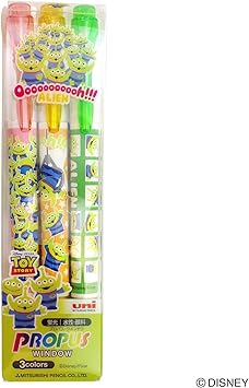Amazon 限定 蛍光ペン プロパス ウインドウ ディズニー リトル グリーン メン 3色セット Pus122 蛍光 文房具 オフィス用品
