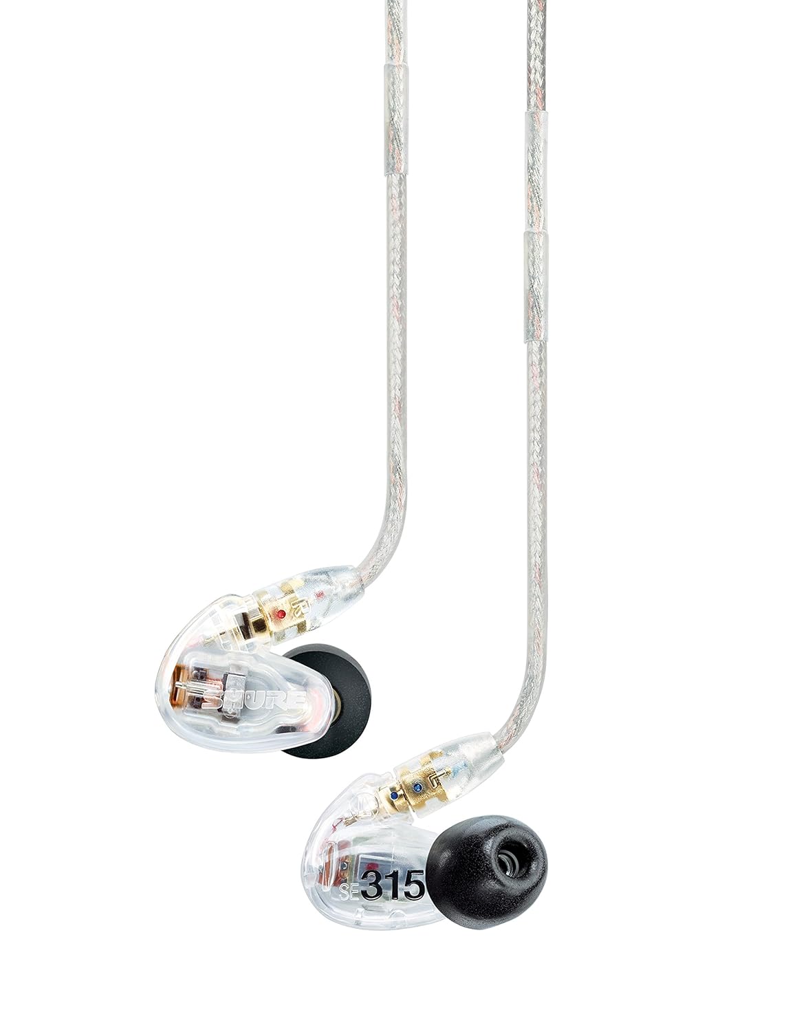 Shure SE315 - Auriculares In-ear (aislamiento de ruido, 116 dB, 27 Ω, 3.5 mm), transparente