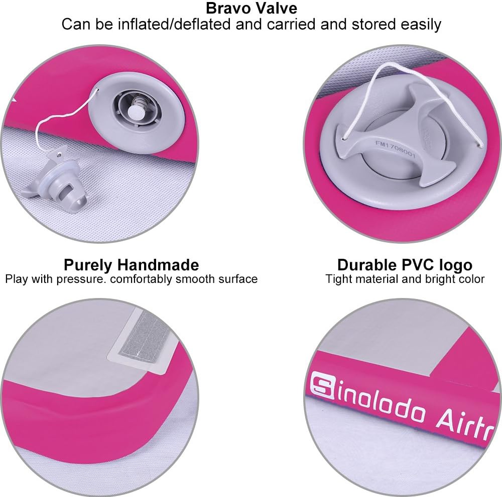 Sinolodo 10ft/13ft/16ft/20ft/23ft/26ft Inflatable Gymnastics Air Track Tumbling Mat 4/8 inches Thickness Airtrack Mats for Home Use/Training/Cheerleading/Yoga/Water with Pump : Sports & Outdoors