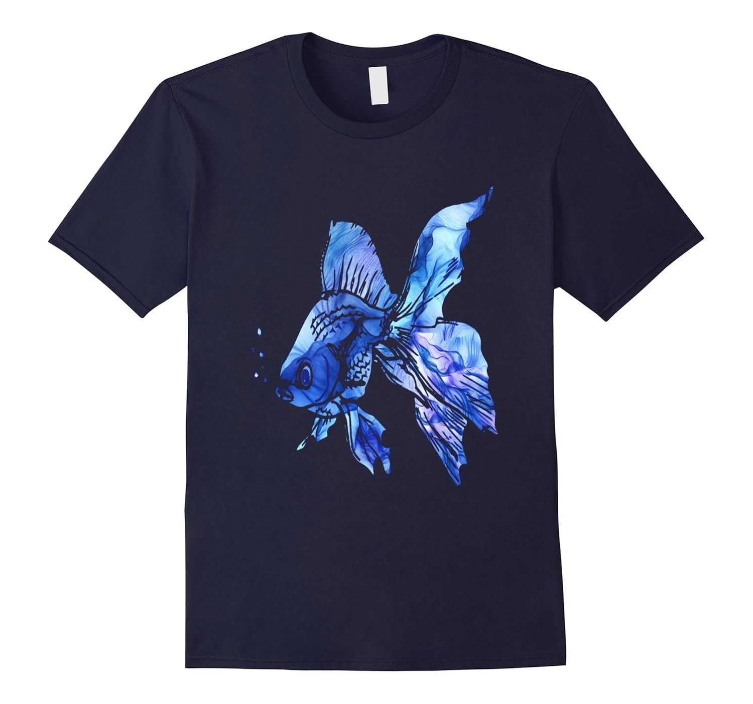 Watercolor Blue Goldfish Aquarium Fish tshirt-ANZ