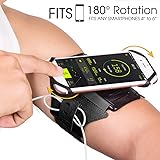 VUP Running Armband for iPhone X/iPhone 8 Plus/8/7 Plus/6 Plus/6, Galaxy S8/S8 Plus/S7 Edge, Note 8 5, Google Pixel, 180° Rotatable with Key Holder Phone Armband for Hiking Biking Walking