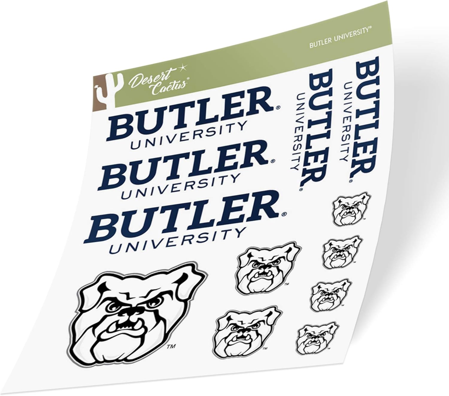 Butler University Bulldogs NCAA Sticker Vinyl Decal Laptop Water Bottle Car Scrapbook (Type 1-1 Sheet)