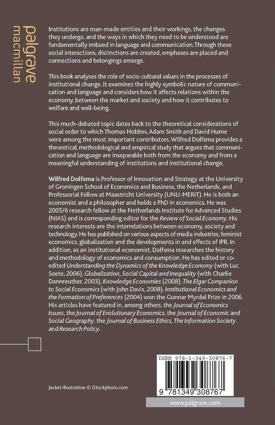 Institutions Communication And Values Amazoncouk W - 
