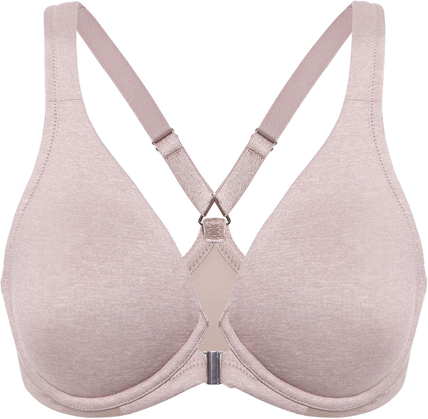 DELIMIRA Women's Underwire Support Unlined Plunge Full Coverage