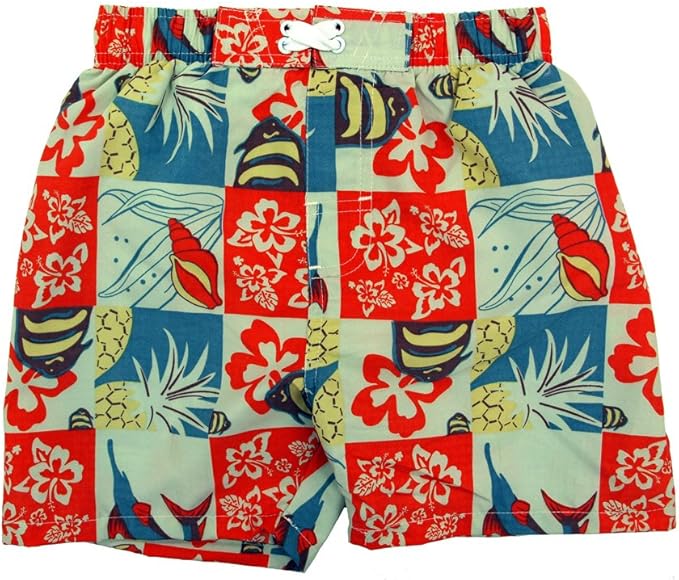 Infant Toddler Boys' Swimwear Hawaiian Print Swim Trunks, 6