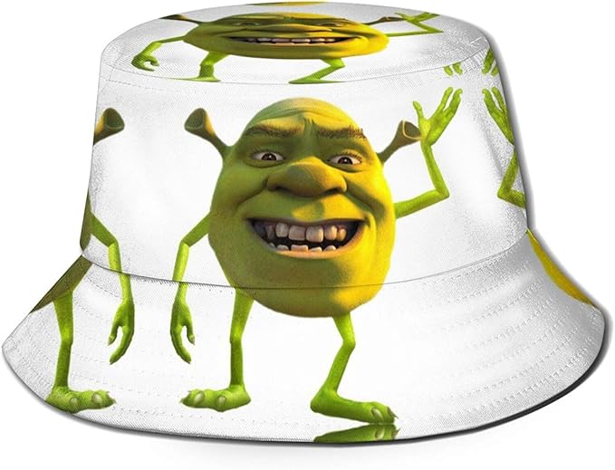 YICHIBAOEL Classic Summer Bucket Cap Beach Hat Shrek Wazowski Mask