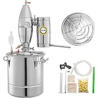 VEVOR Water Alcohol Distiller 304 Stainless Steel Moonshine Still Wine Making Boiler Home Kit with Thermometer for…
