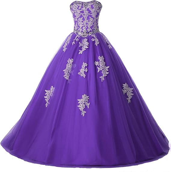 Buy Eldecey Women's Lace Applique Princess Sweet 16 Homecoming Formal