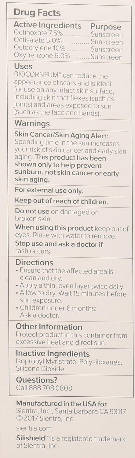 BioCorneum Plus SPF30 - Advanced Scar Supervision - 50g, White: Health & Personal Care