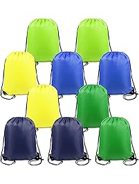 Christmas Drawstring Gift Bags 5 Pack, Santa Sack Backpack for Party Favors and Candy