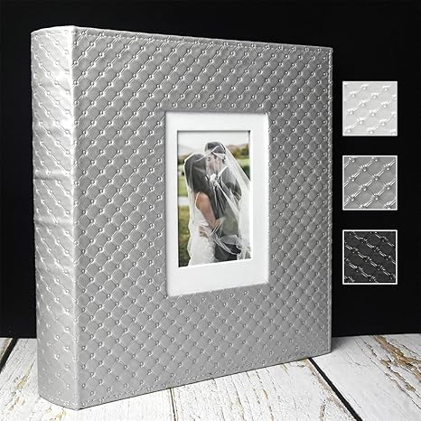 Amazon Com Photo Album Fazhongfa Photo Books For 4x6 Pictures Large Capacity Wedding Albums Hold 500 Photos For Family Couple Memories Book Birthday Anniversary Travel Foto Album Acid Free Silver Home Kitchen