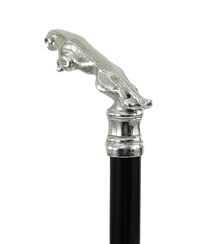Baton De Marche Cannes Medical En Bois Canne Personnalise Jaguar En Bois Etain Couleur Argent Vintage Noir Ou Braun Cavagnini Italy Amazon Fr Handmade