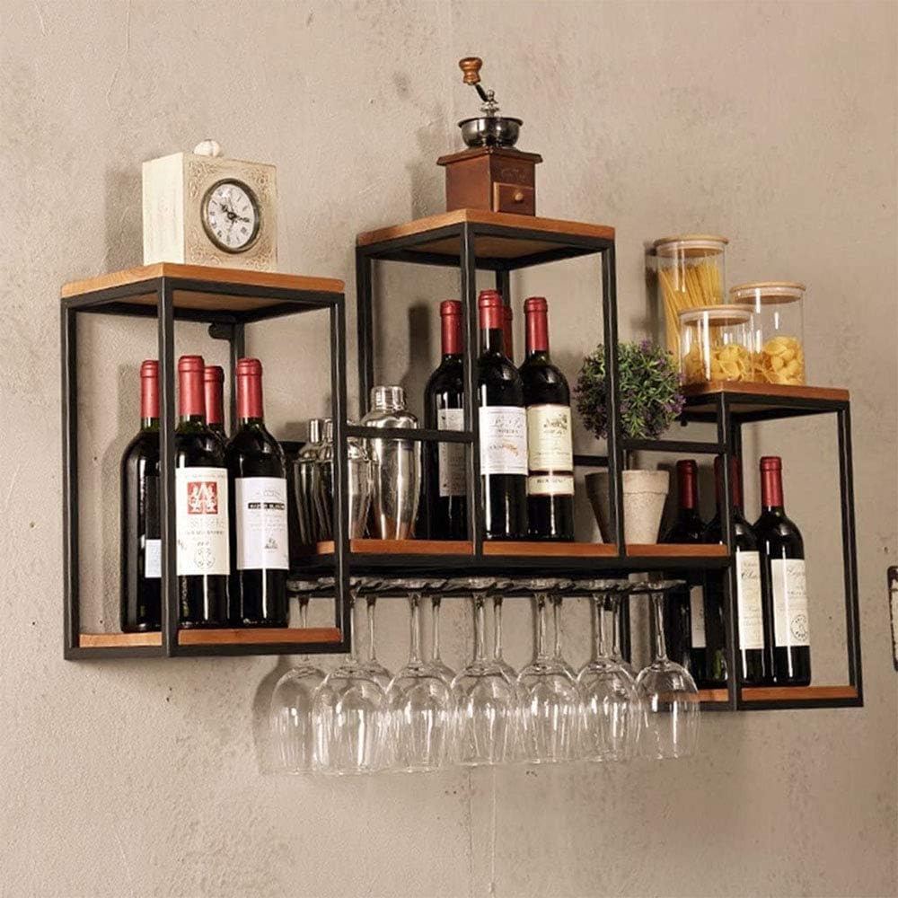 Ceakep Wallmounted wine rack solid wood upsidedown wine glass holder