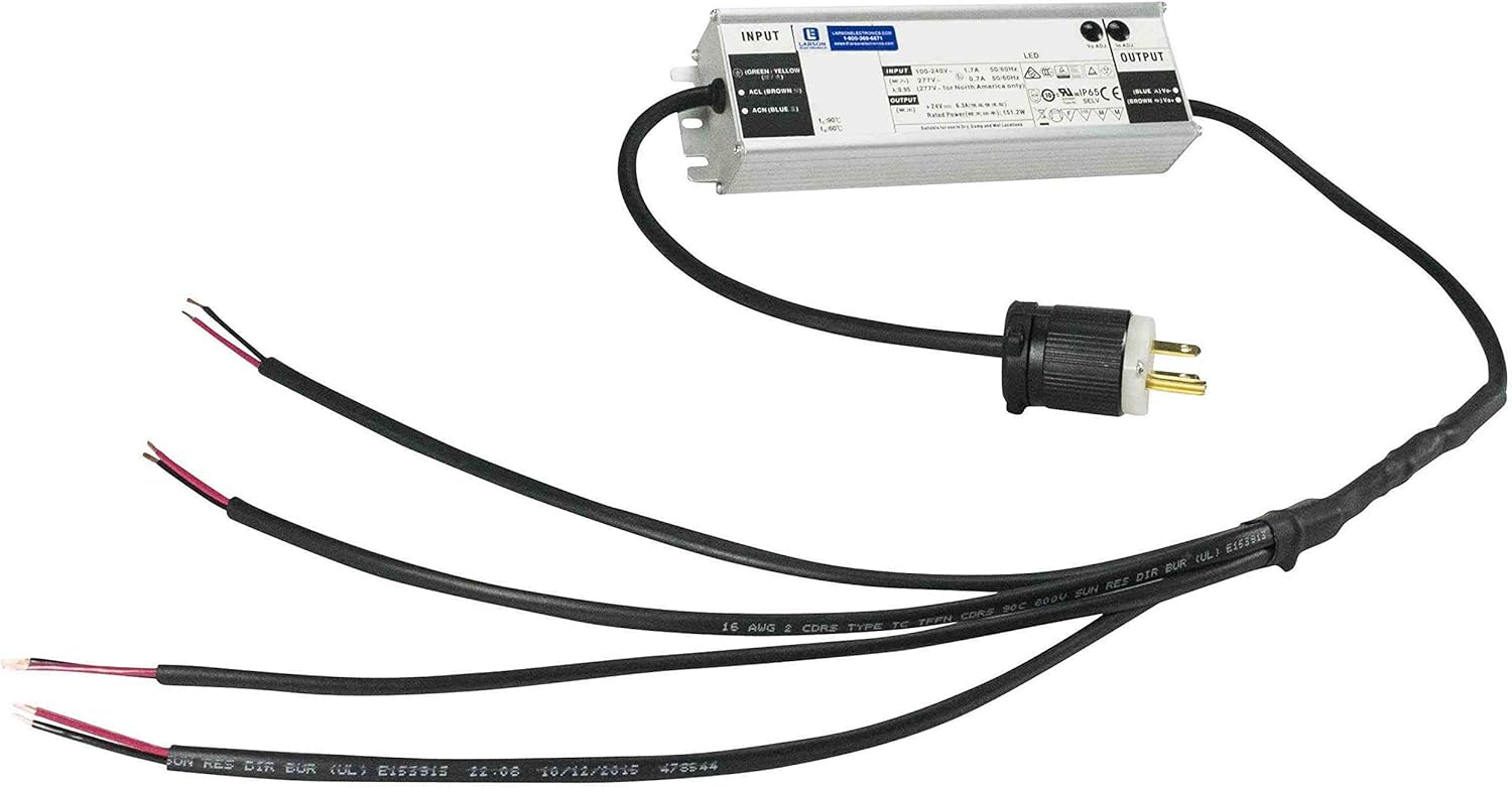 Waterproof Transformer converts 120277VAC (Wall Outlet) to 12/24 Volts DC 11 Amp Max 4Way