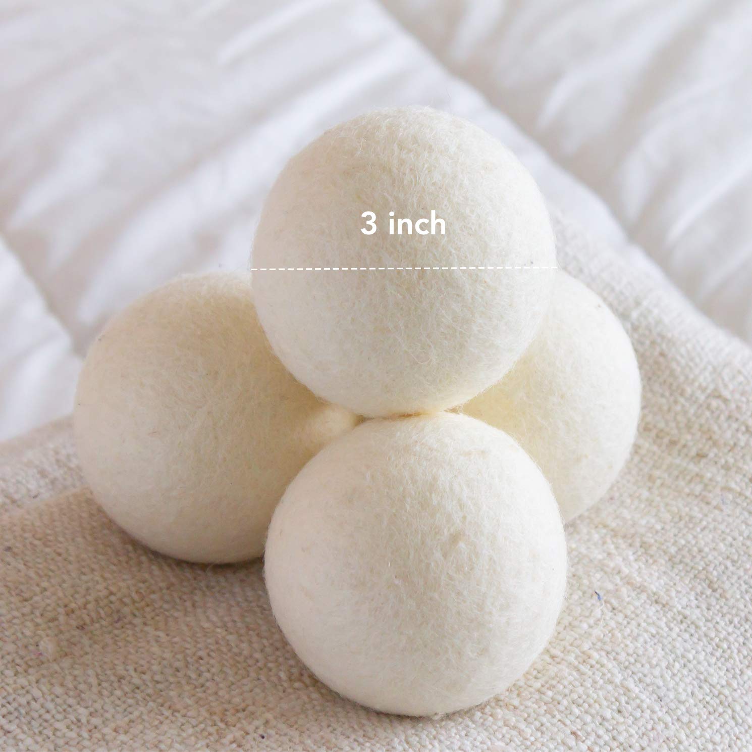 Titanmall Wool Dryer Balls 6-Pack XL Eco Dryer Balls Premium Reusable Dryer Balls