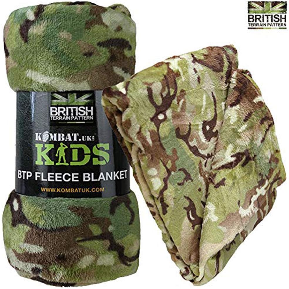 Kombat Kids Army Combat BTP Camo Blanket Soft Fleece Rug Boys Toy Soldier Bedroom,150 x 100cm, Green - Image 4