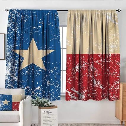 Amazon Com Mozenou Texas Star Room Darkening Curtains Grunge Flag