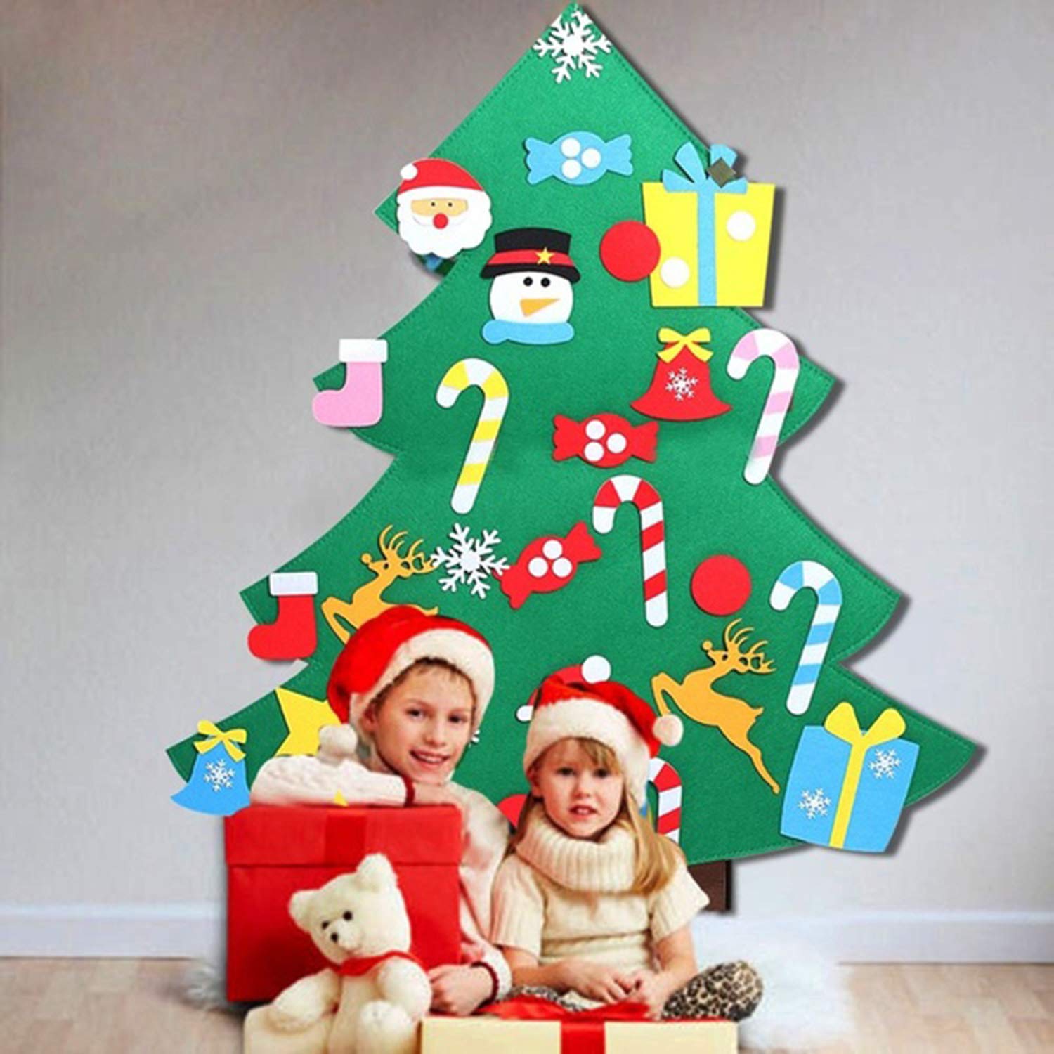 Regali Di Natale In Feltro Fai Da Te.Kaimus Fai Da Te Albero Di Natale Feltro Con Ornamenti Per I Regali Di Natale Dei