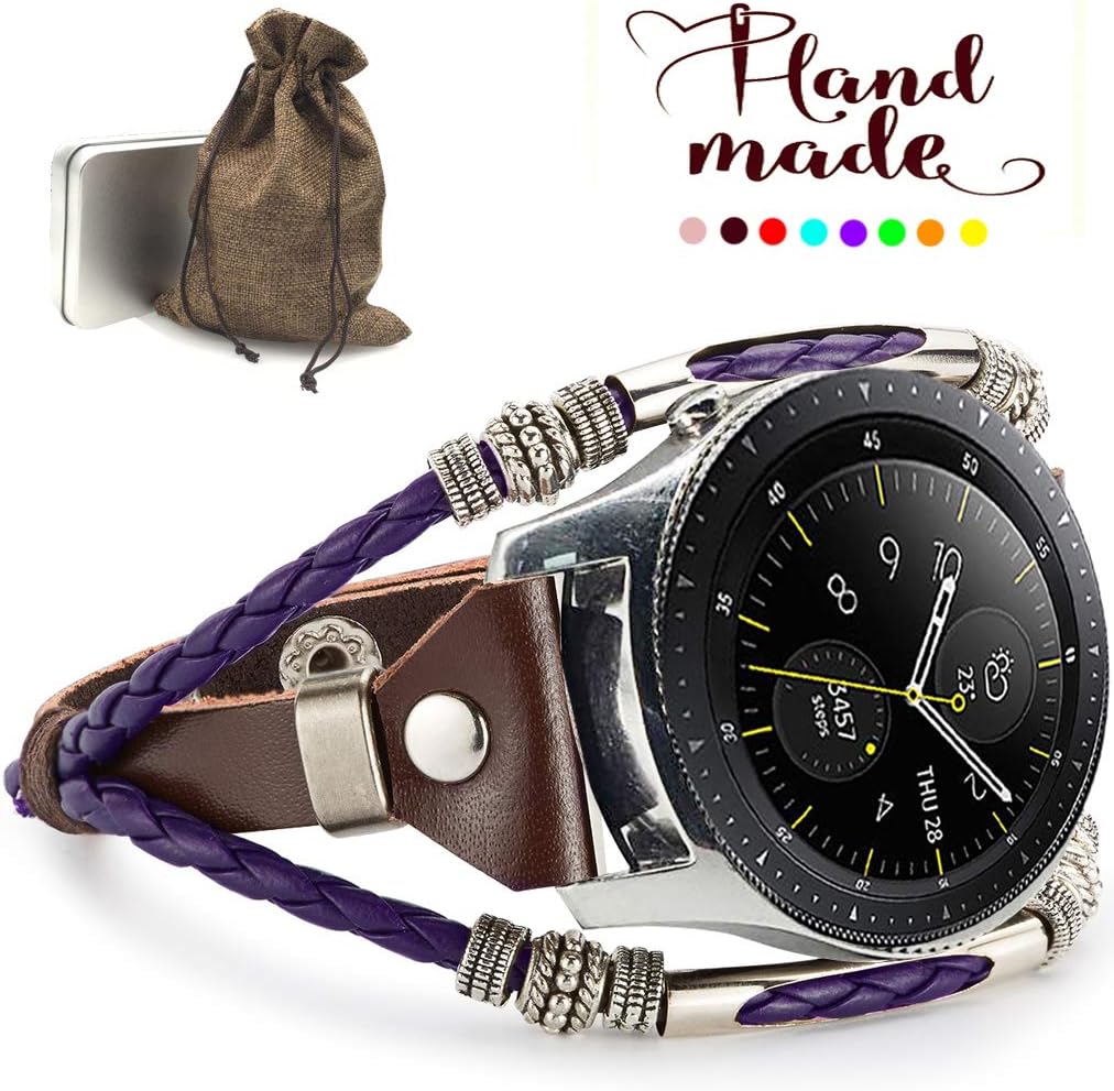 Compatible Samsung Galaxy Watch Active 40mm Bands, Marval.P 20mm Universal Bands (NO Lug Included) for Galaxy Watch 42mm Handmade Leather Replacement Bracelet Strap, Wristbands Fashion Wrist Band