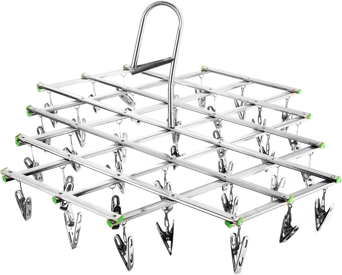 Sock Dryer Stainless Steel 35 Pegs Swivel Hook Clothes Drying Hanger