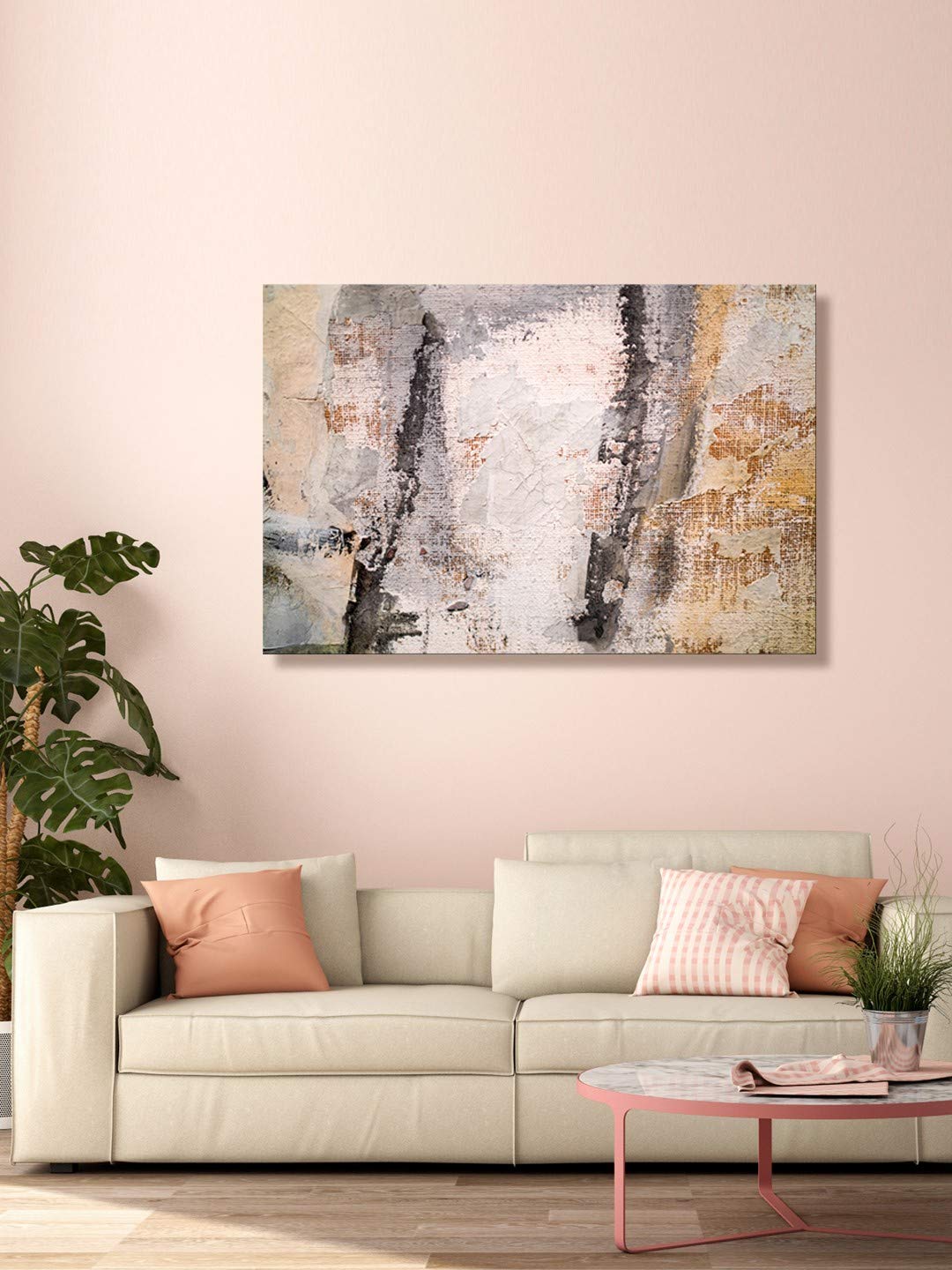 999Store Printed White and Black Abstract Painting Wall Art (Canvas