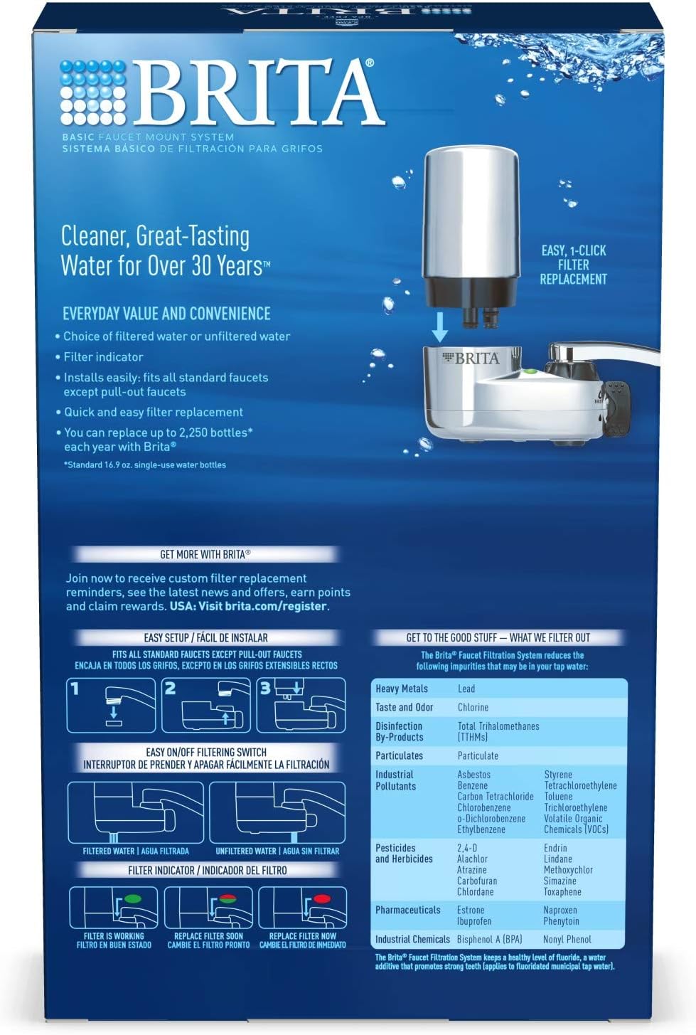 Brita Basic Mount Faucet Water Filter System, Chrome: Kitchen & Dining