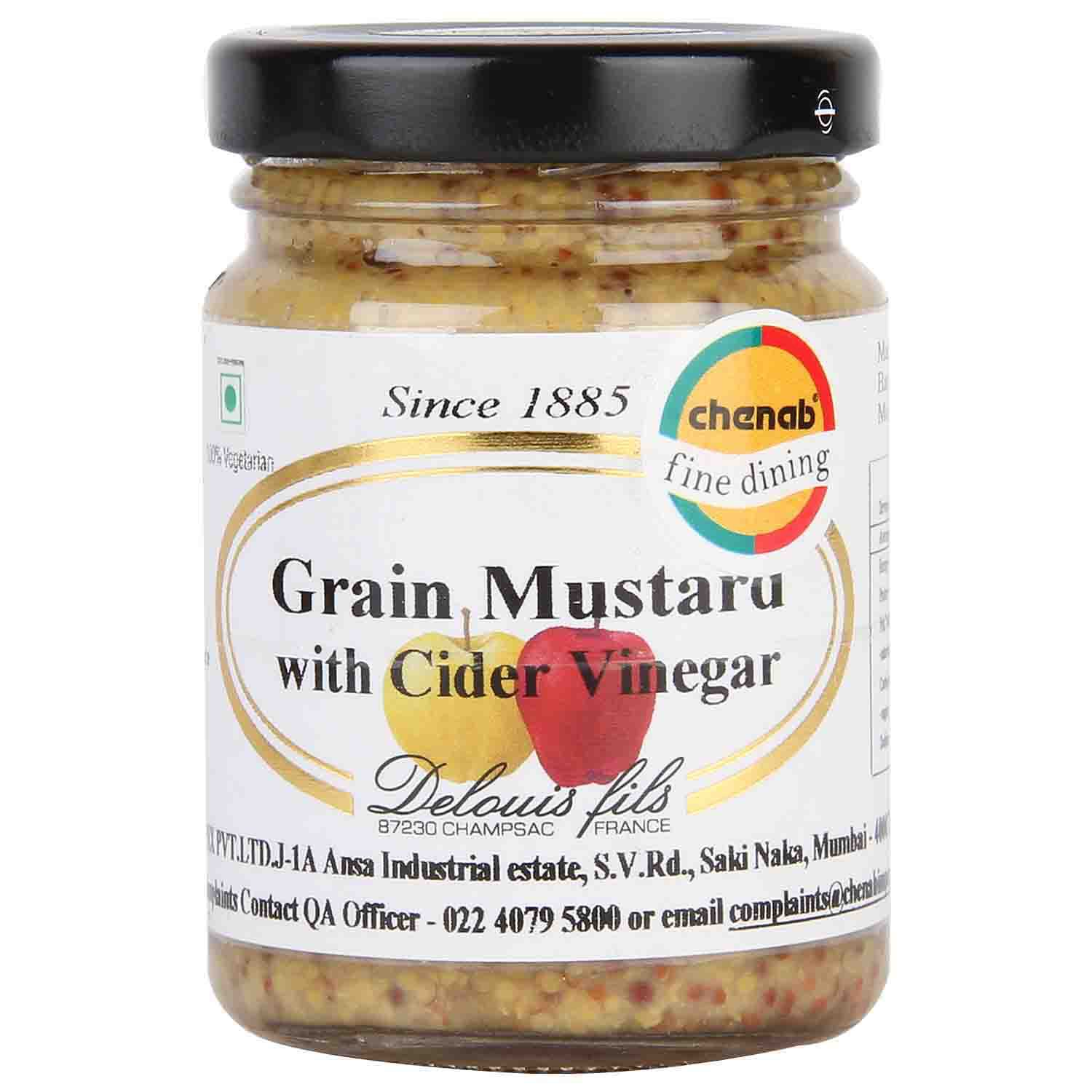 Deloius Grain Mustard with Cider Vinegar, 100G