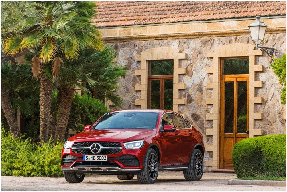 Mercedes Benz Glc 300 4matic Amg Line Coupe 19 Car Art Poster Print On 10 Mil Archival Satin Paper Red Front Side Static View 16 X Amazon Ca Home Kitchen