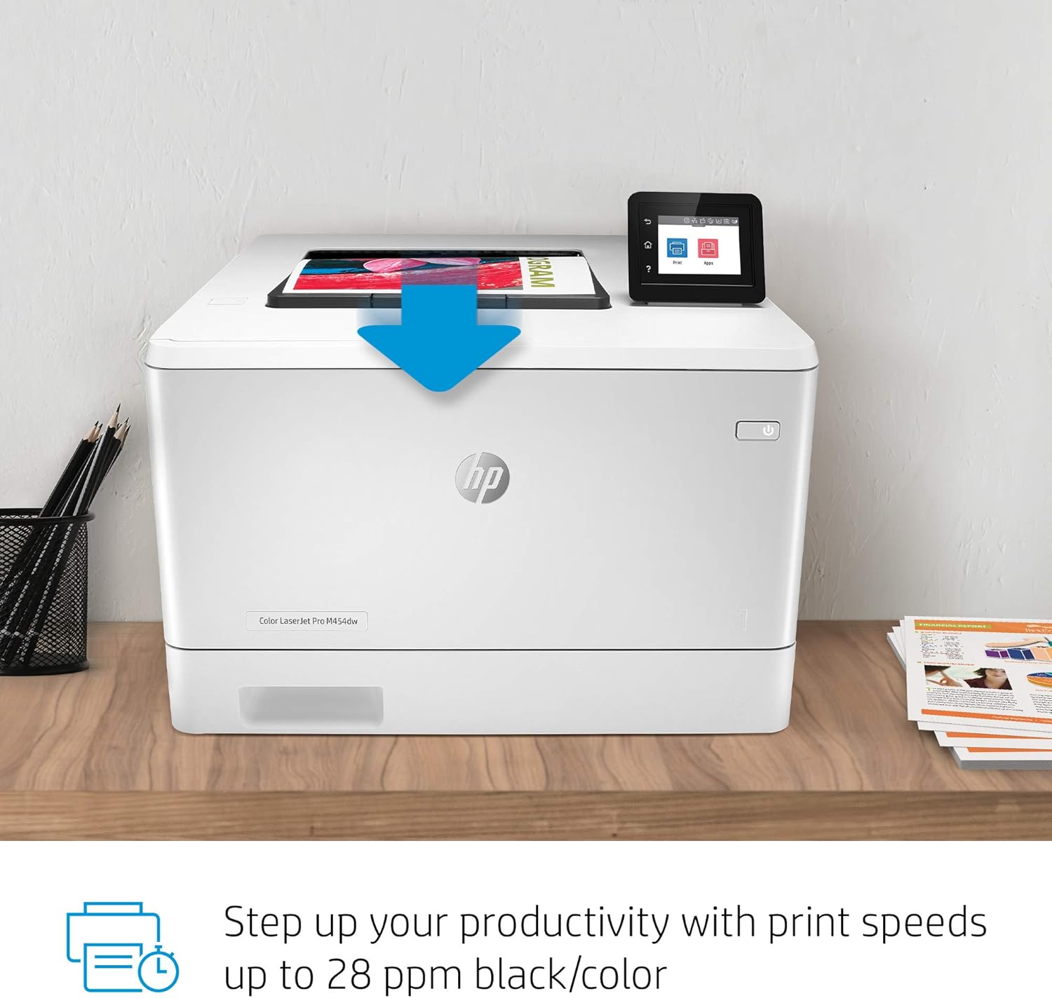HP Color LaserJet Pro M454dw Wireless Laser Printer, Double-Sided & Mobile Printing, Security Features, Works with Alexa (W1Y45A): Electronics