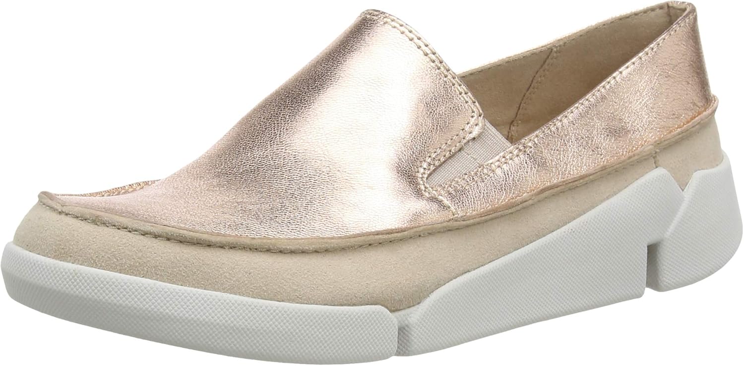 clarks slip on trainers