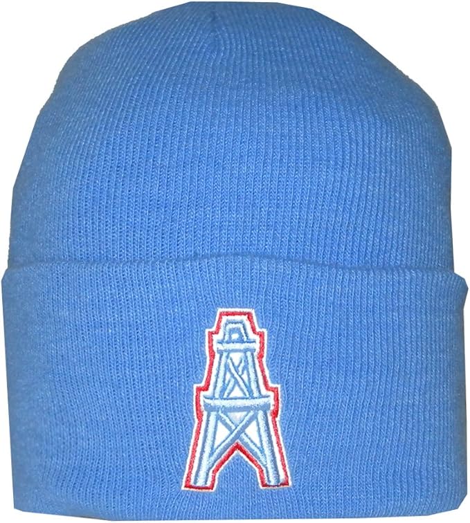 NFL Houston Oilers Adult Warm Ski & Skate Roll Up Beanie / Winter Hat