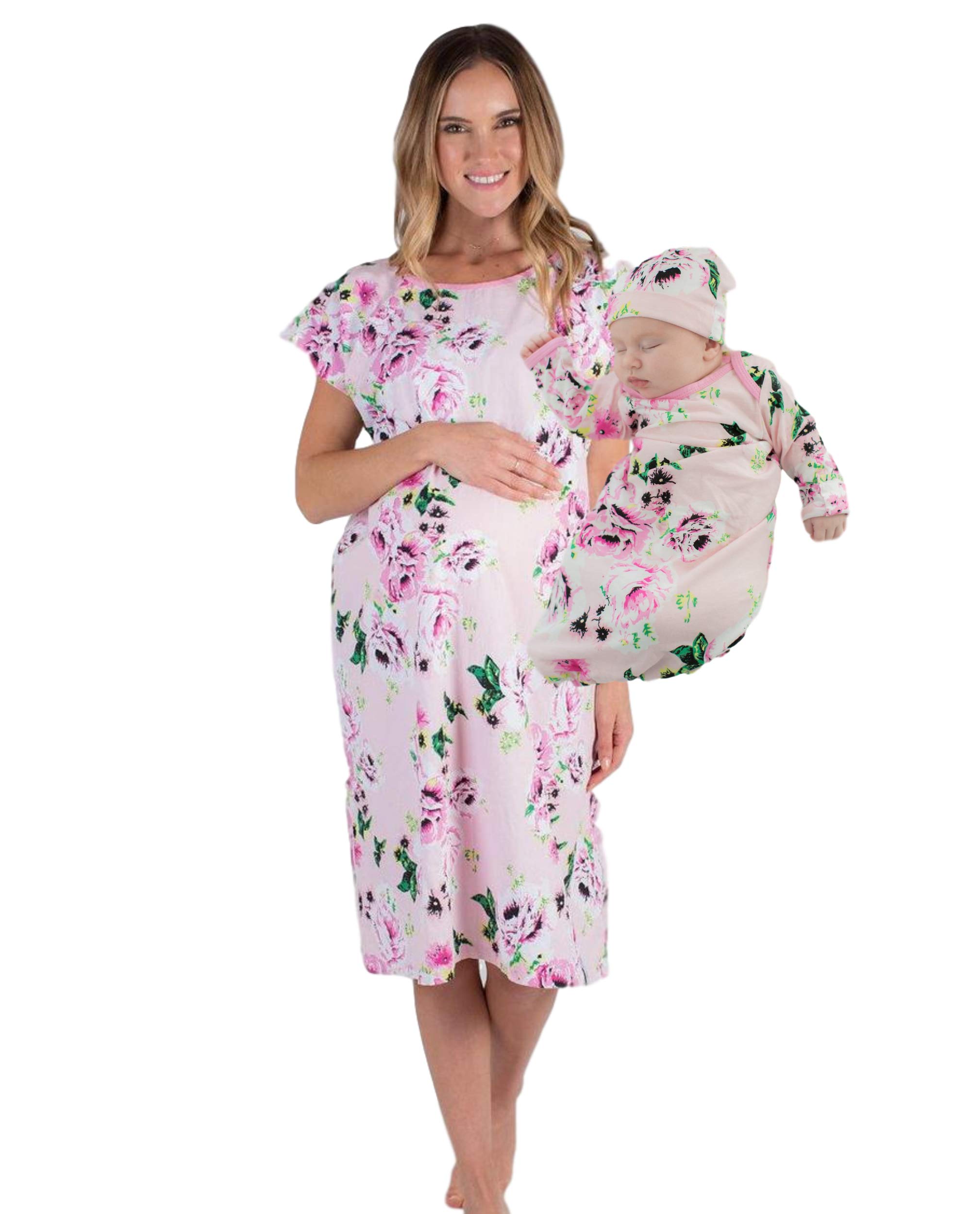 Mommy and baby matching hospital gowns Clearance