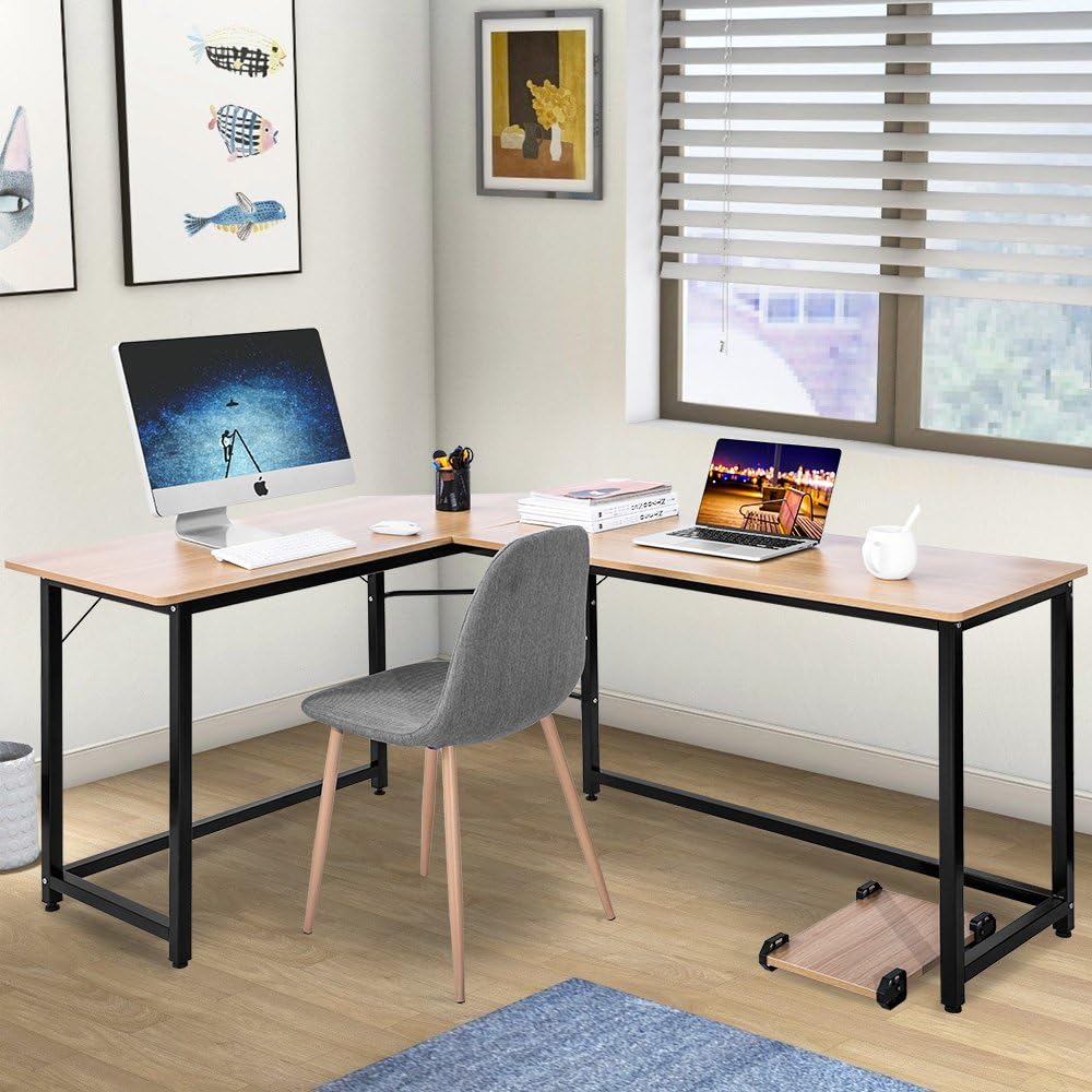 Best l shape gaming desk with shelves