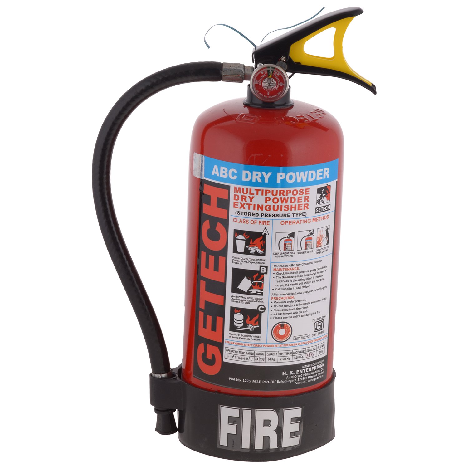 GETECH Metal Fire Extinguisher (30.48 cms x 76.2 cms, Red) Amazon.in