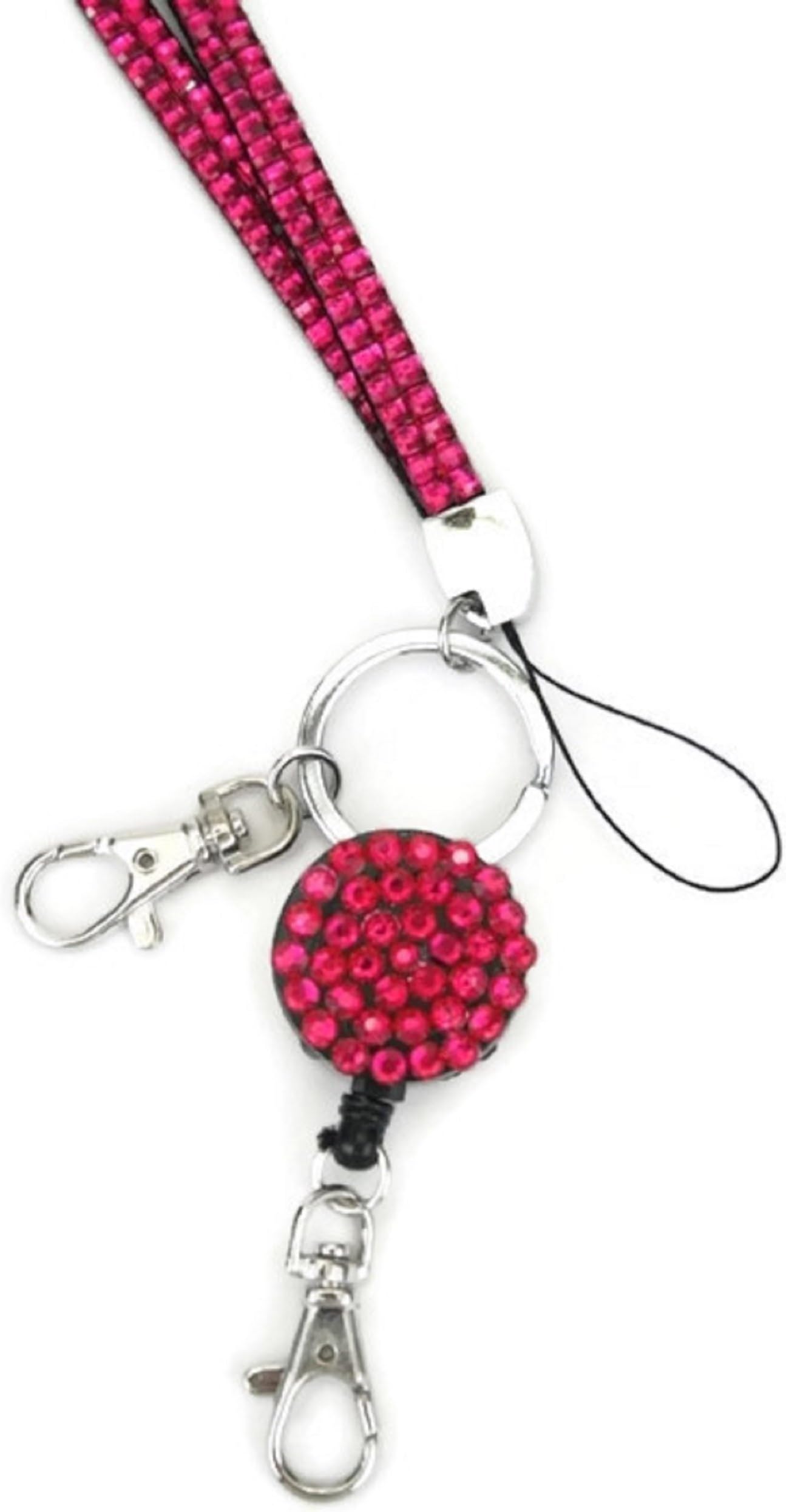 Bling Diamante Rhinestone Retractable id Badge holder Reel Lanyard (HOT PINKUK SUPPLIER SAMEDAY DISPATCH BEFORE 2PM